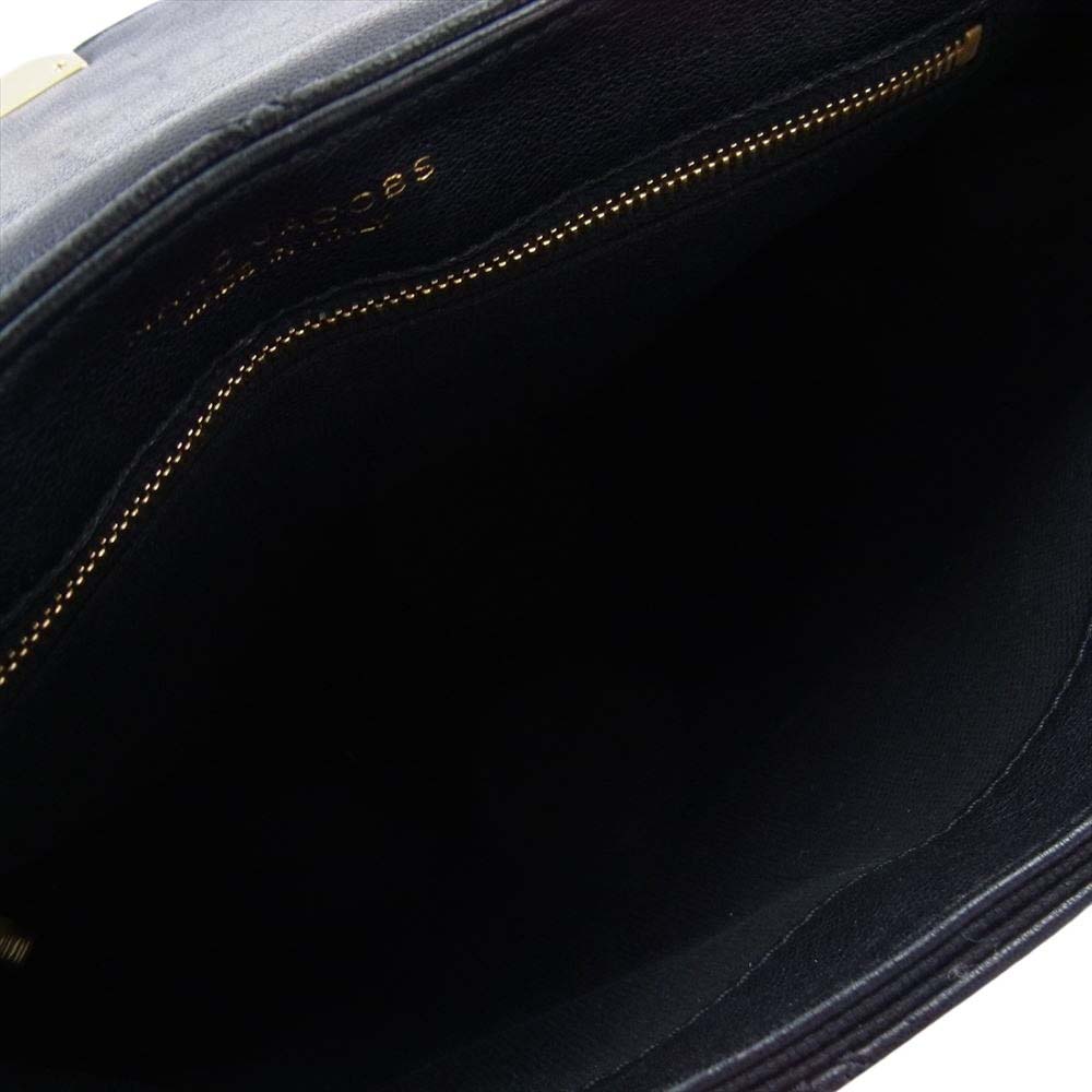 MARC JACOBS マークジェイコブス イタリア製 Quilted Leather Pushlock Flap Shoulder Bag キルティング プッシュロック フラップ ショルダー バッグ ブラック系【中古】