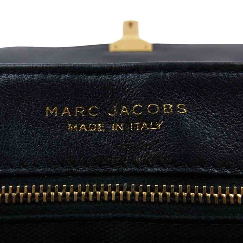 MARC JACOBS マークジェイコブス イタリア製 Quilted Leather Pushlock Flap Shoulder Bag キルティング プッシュロック フラップ ショルダー バッグ ブラック系【中古】