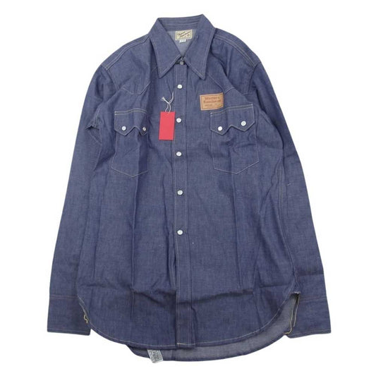 The REAL McCOY'S ザリアルマッコイズ JSC-750006 JOE McCOY & CO. ジョーマッコイ ウエスタンランチマン シャンブレー ウエスタン シャツ 長袖シャツ パープル系 15【極上美品】【中古】