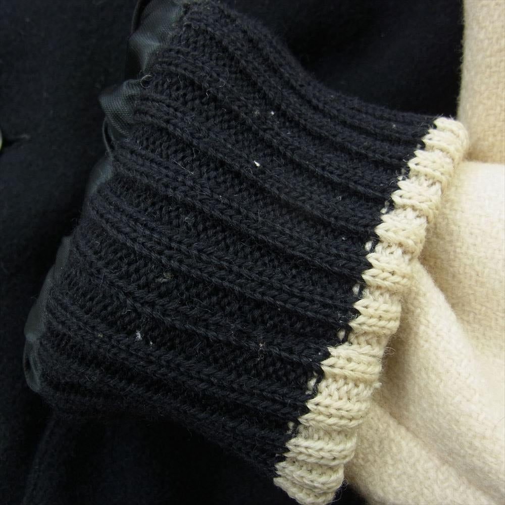 LANGLITZ LEATHERS ラングリッツレザーズ バック刺繍 スタジャン スタンドカラー 猫目ボタン ウール ジャケット ブラック系【中古】