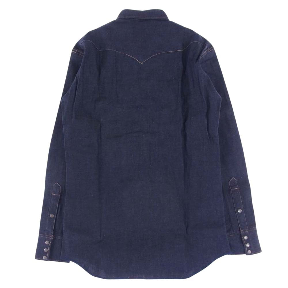 Wrangler ラングラー M5027-00 27MW BLUE BELL ブルーベル ヴィンテージ 復刻 デニム ウェスタン 長袖 シャツ リジット インディゴブルー系 M【新古品】【未使用】【中古】