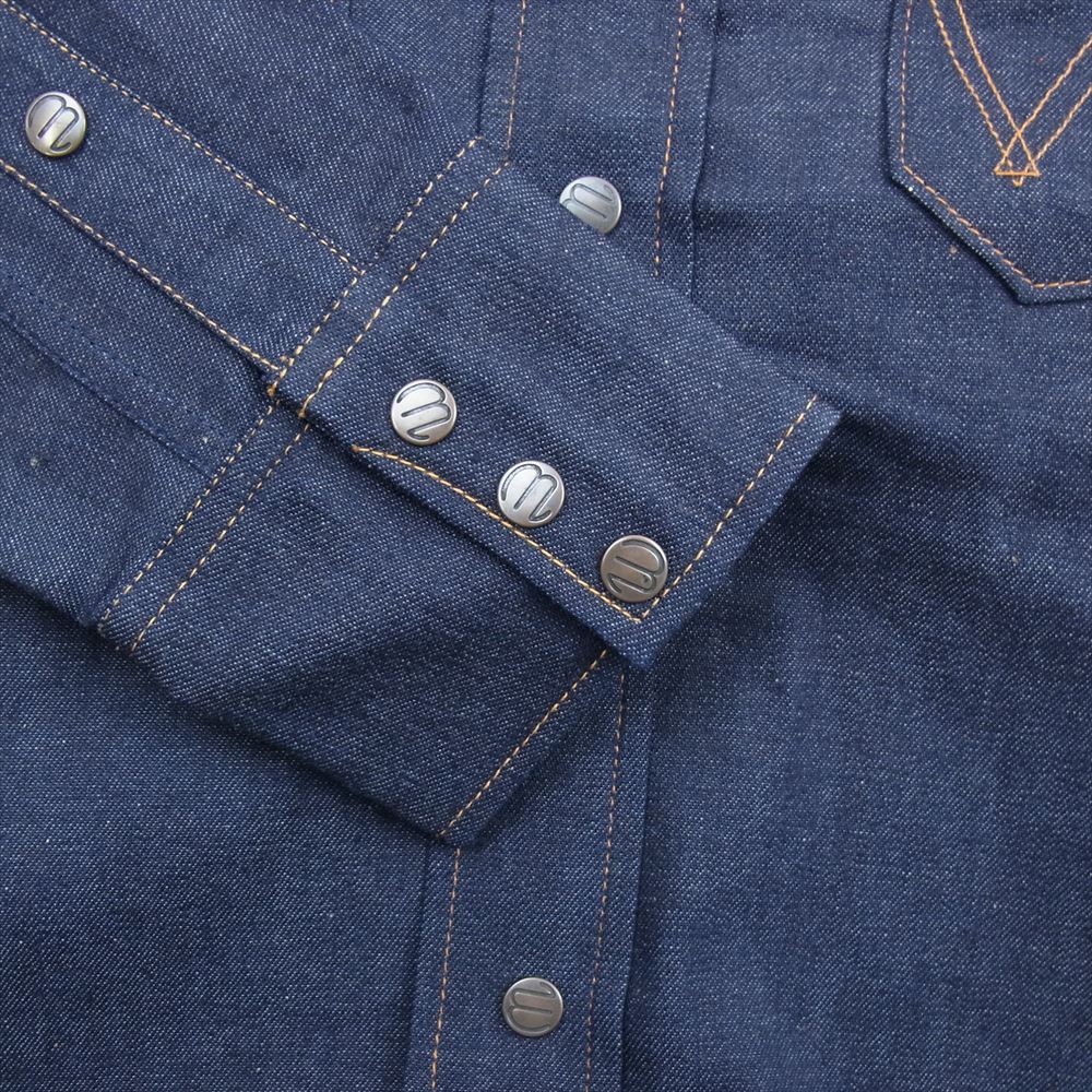 Wrangler ラングラー M5027-00 27MW BLUE BELL ブルーベル ヴィンテージ 復刻 デニム ウェスタン 長袖 シャツ リジット インディゴブルー系 M【新古品】【未使用】【中古】