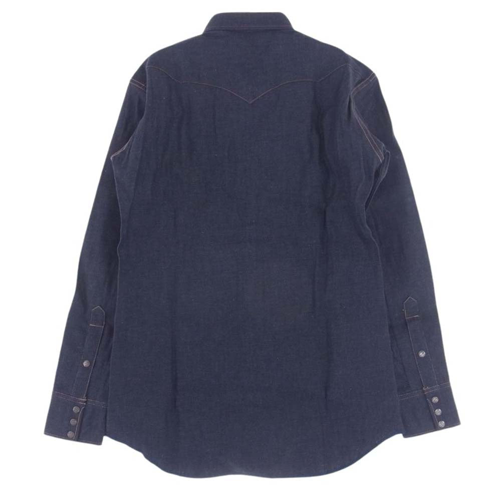 Wrangler ラングラー M5027-00 27MW BLUE BELL ブルーベル ヴィンテージ 復刻 デニム ウェスタン 長袖 シャツ リジット インディゴブルー系 M【新古品】【未使用】【中古】