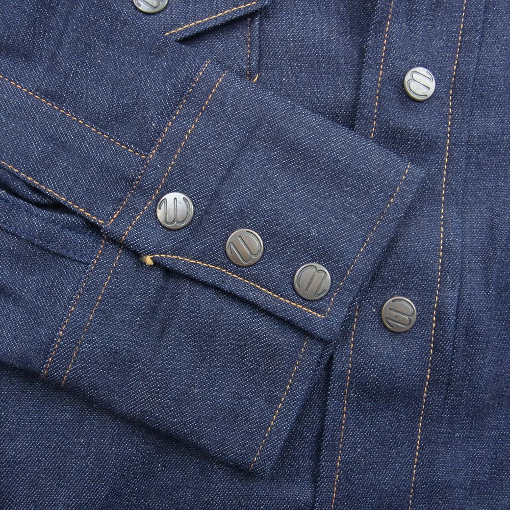 Wrangler ラングラー M5027-00 27MW BLUE BELL ブルーベル ヴィンテージ 復刻 デニム ウェスタン 長袖 シャツ リジット インディゴブルー系 M【新古品】【未使用】【中古】