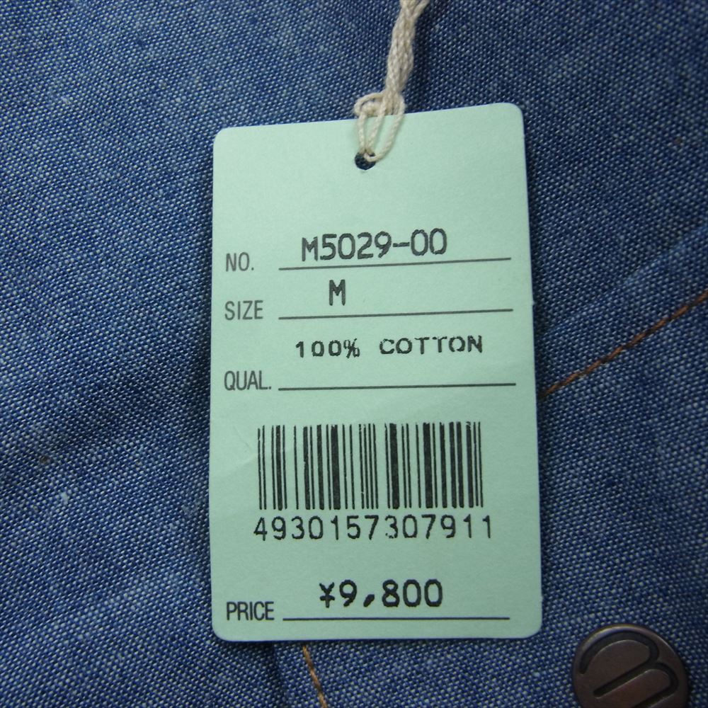 Wrangler ラングラー M5029-00 27MW BLUE BELL ブルーベル ヴィンテージ 復刻 ウェスタン 長袖 シャツ シャンブレー インディゴブルー系 15-16【新古品】【未使用】【中古】