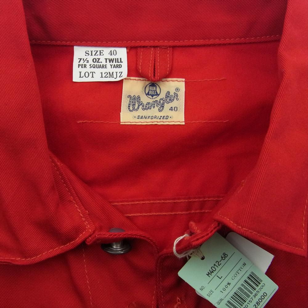 Wrangler ラングラー M4012-68 12MJZ 60s 復刻 縦ベルタグ デッドストック BLUE BELL ワッペン チャンピオンジャケット  レッド系 40【極上美品】【中古】