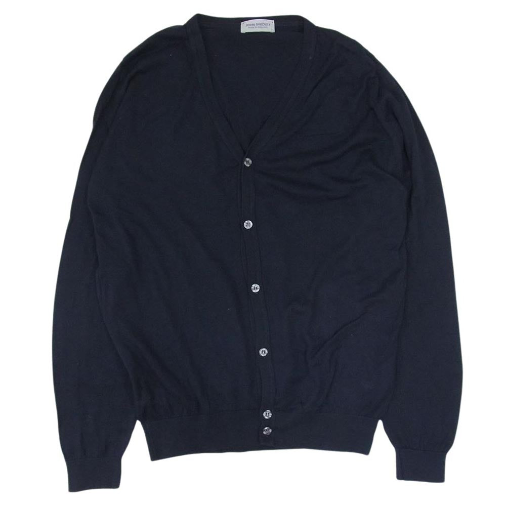 JOHN SMEDLEY ジョンスメドレー シー アイランド コットン カーディガン ネイビー系 L【中古】