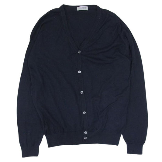 JOHN SMEDLEY ジョンスメドレー シー アイランド コットン カーディガン ネイビー系 L【中古】