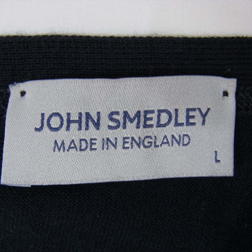 JOHN SMEDLEY ジョンスメドレー シー アイランド コットン カーディガン ネイビー系 L【中古】