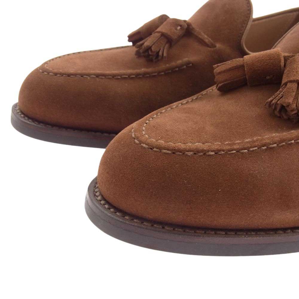 CROCKETT&JONES クロケットアンドジョーンズ CAVENDISH3 キャベンディッシュ3 スエード タッセル ローファー ブラウン系 8E【極上美品】【中古】