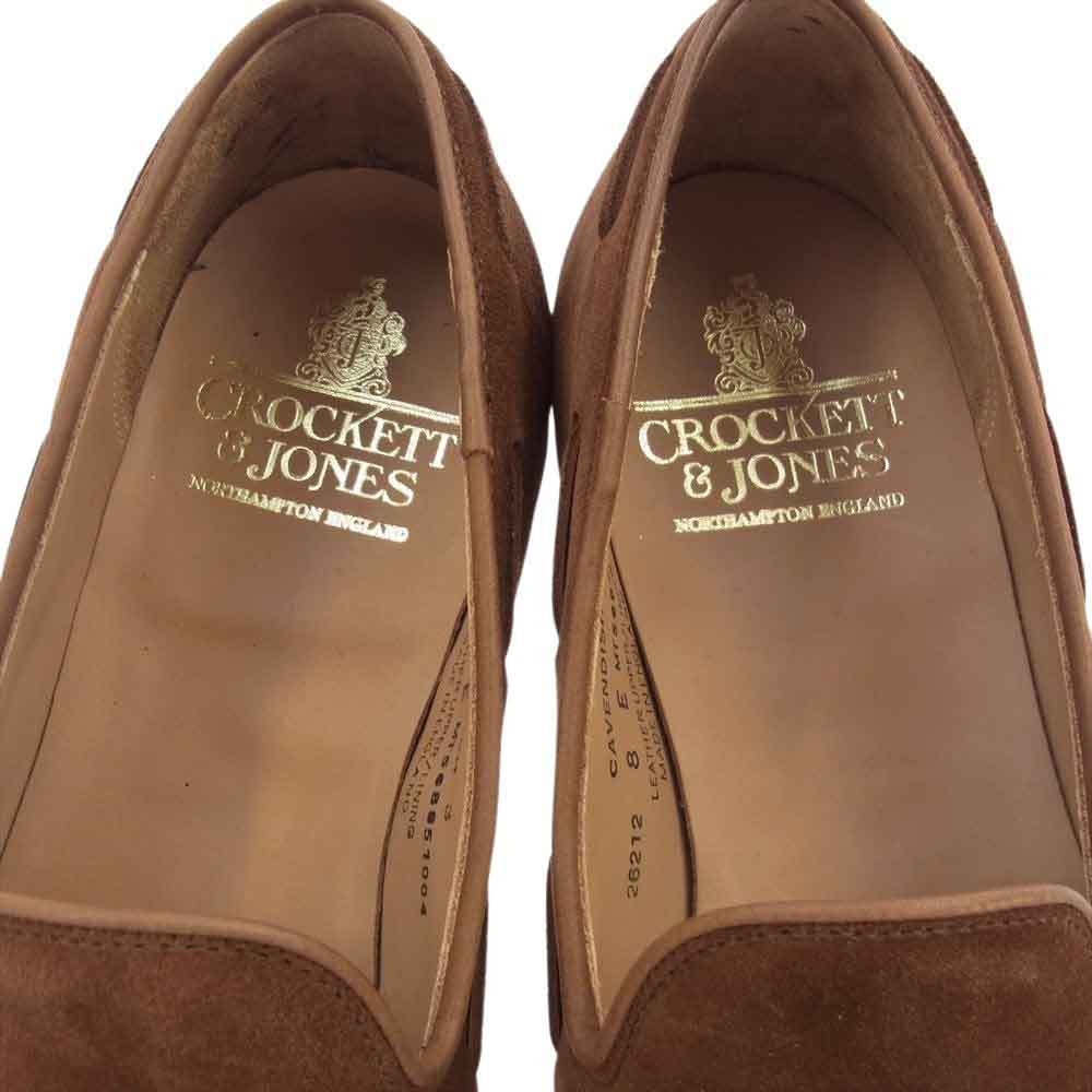CROCKETT&JONES クロケットアンドジョーンズ CAVENDISH3 キャベンディッシュ3 スエード タッセル ローファー ブラウン系 8E【極上美品】【中古】