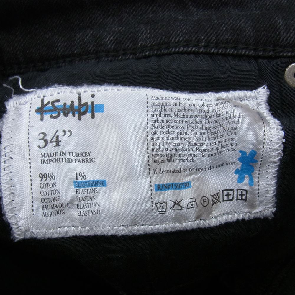 スビ 150730 ダメージ加工 デニム パンツ ブラック系 34【中古】