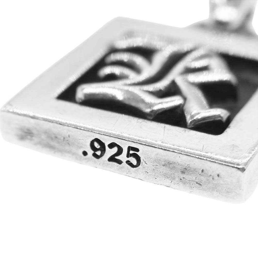 CHROME HEARTS クロムハーツ（原本無） FRAMED LETTER BLOCK フレームドレターブロック R アルファベット ネックレス ペンダント トップ シルバー系【中古】