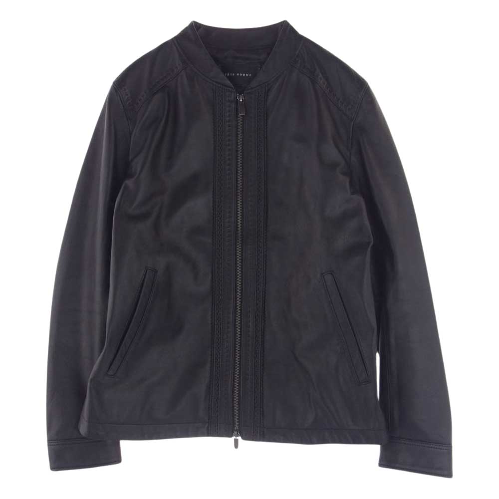 TETE HOMME テットオム 1022519011 ラムレザー レザー ジャケット ブラック系 L【中古】