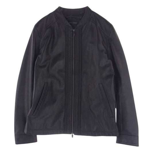 TETE HOMME テットオム 1022519011 ラムレザー レザー ジャケット ブラック系 L【中古】