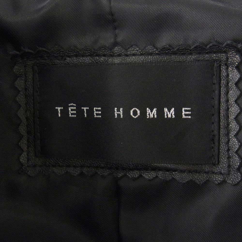 TETE HOMME テットオム 1022519011 ラムレザー レザー ジャケット ブラック系 L【中古】