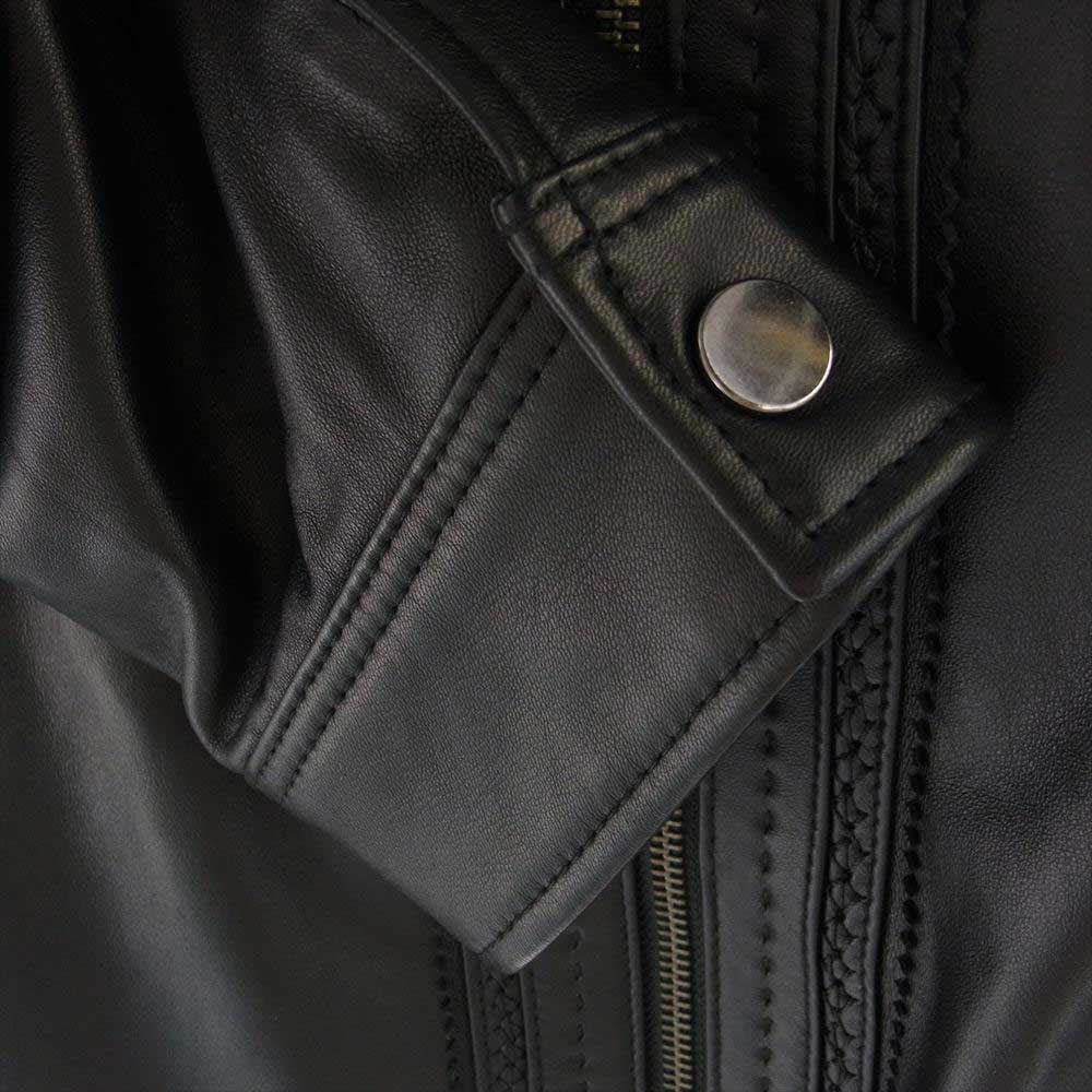 TETE HOMME テットオム 1022519011 ラムレザー レザー ジャケット ブラック系 L【中古】
