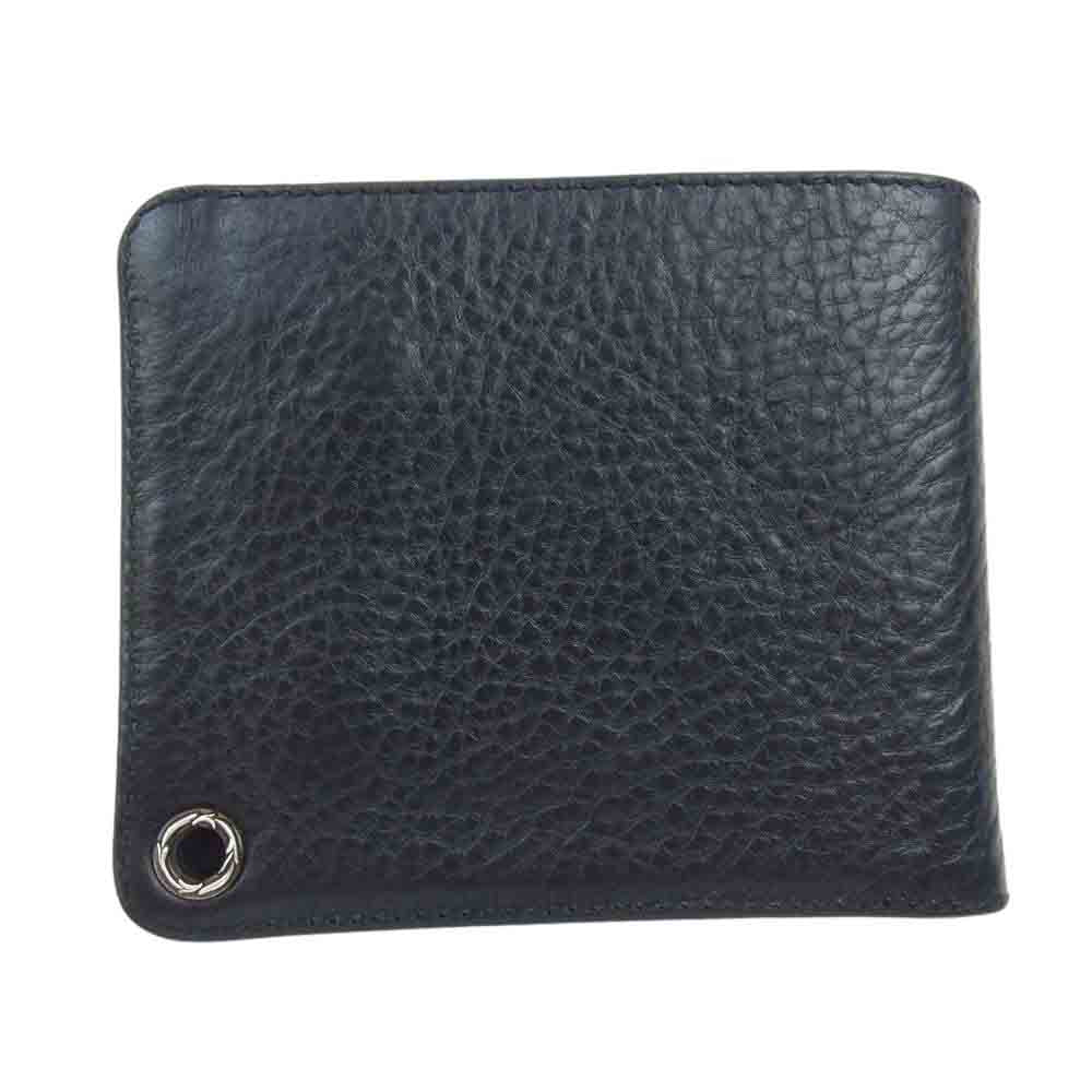 CHROME HEARTS クロムハーツ（原本無） 1SNAP 1スナップ クロスボタン レザー ウォレット 財布 ブラック系【中古】