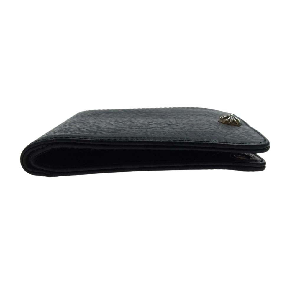 CHROME HEARTS クロムハーツ（原本無） 1SNAP 1スナップ クロスボタン レザー ウォレット 財布 ブラック系【中古】