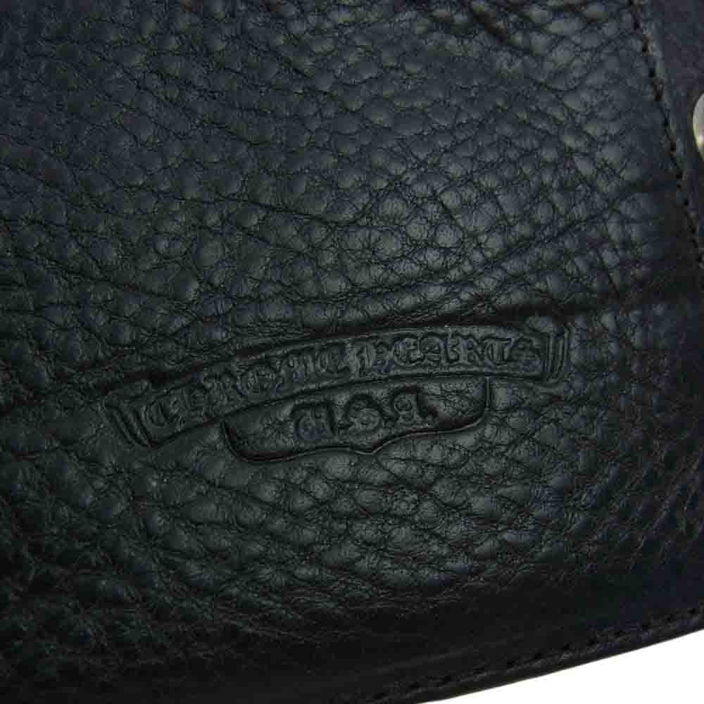 CHROME HEARTS クロムハーツ（原本無） 1SNAP 1スナップ クロスボタン レザー ウォレット 財布 ブラック系【中古】