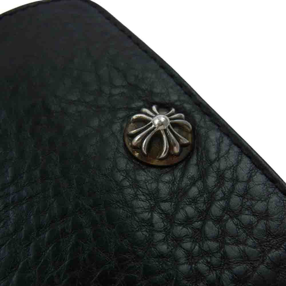 CHROME HEARTS クロムハーツ（原本無） 1SNAP 1スナップ クロスボタン レザー ウォレット 財布 ブラック系【中古】