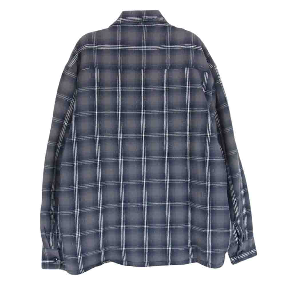 グリーサー チェック柄 長袖 裏地キルティング シャツ ジャケット グレー系 サイズ表記無【中古】