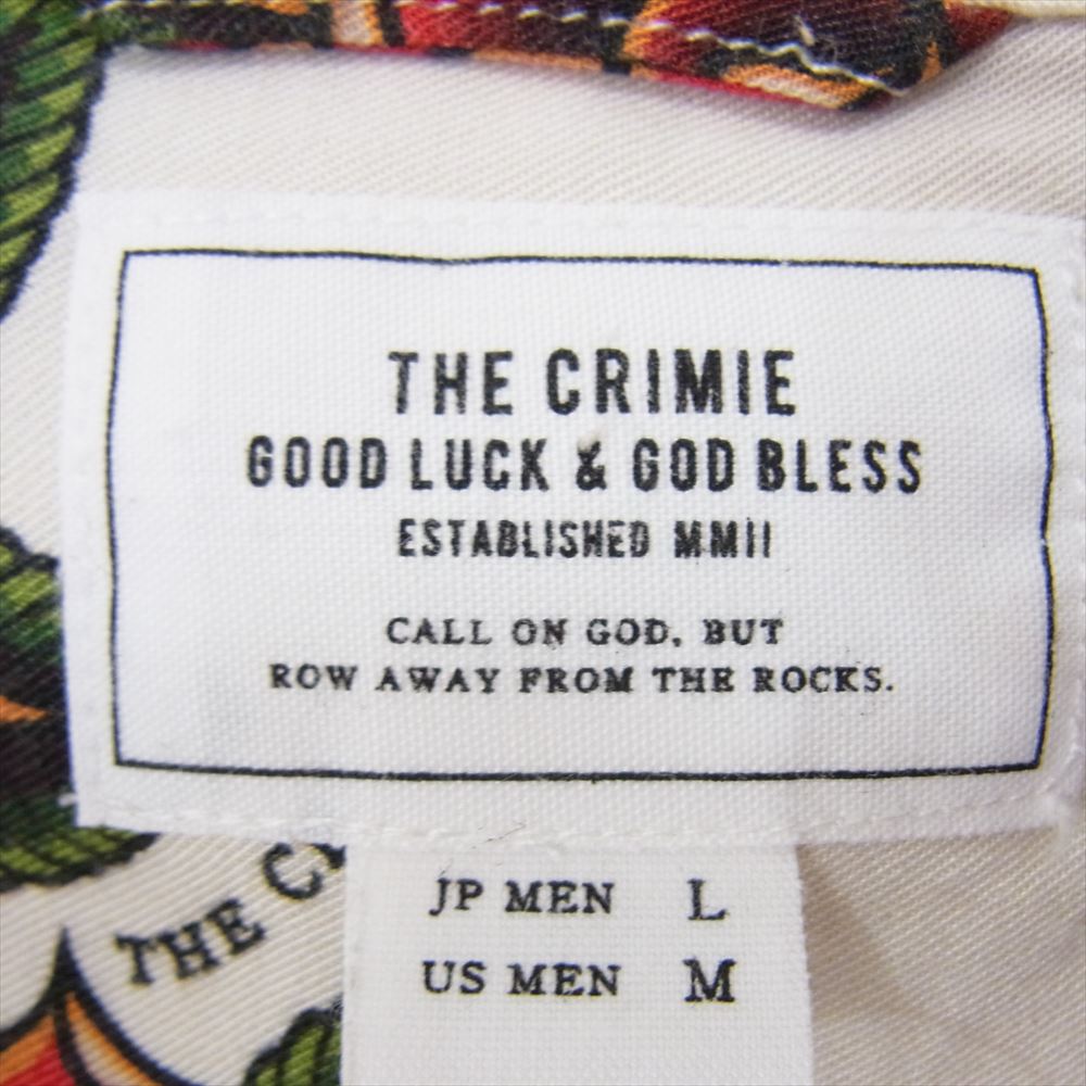 CRIMIE クライミー CIK1-SH12 ボタニカルフラワープリント レーヨン 長袖 シャツ ホワイト系 L【中古】