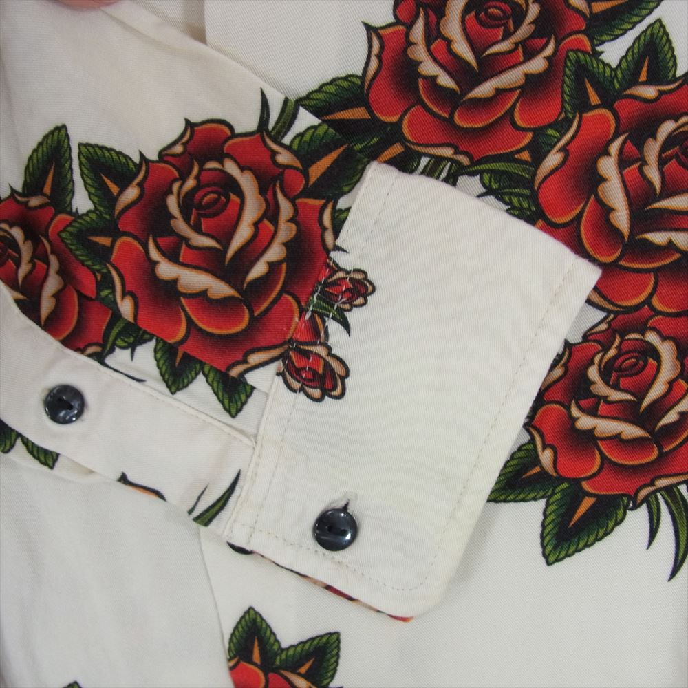 CRIMIE クライミー CIK1-SH12 ボタニカルフラワープリント レーヨン 長袖 シャツ ホワイト系 L【中古】