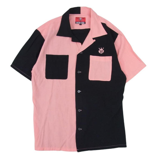 CREAM SODA クリームソーダ PD19SH-04 CS刺繍 パネル切替 レーヨン オープンカラー 半袖 シャツ ピンク系 L【中古】