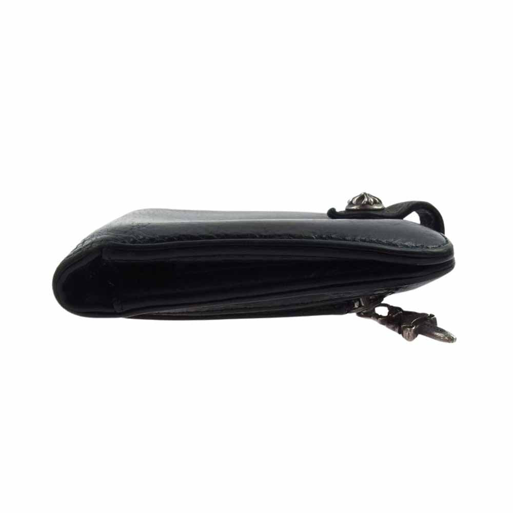 CHROME HEARTS クロムハーツ（原本無） SQ BTN BILL スクエア ボタン ビル レザー ウォレット ブラック系【中古】