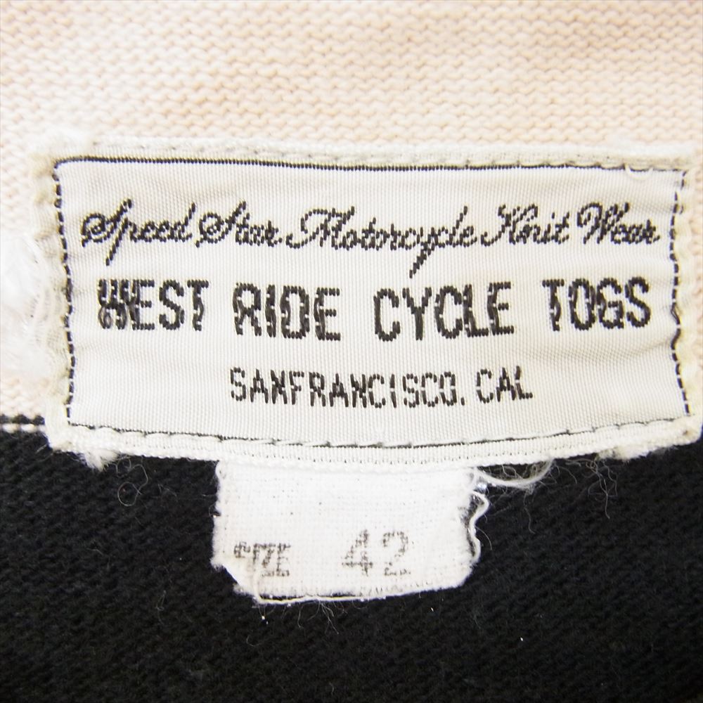 ウエストライド HEAVY BORDER LONG TEE ボーダー ロングスリーブ 長袖 Tシャツ カットソー ブラック系 42【中古】