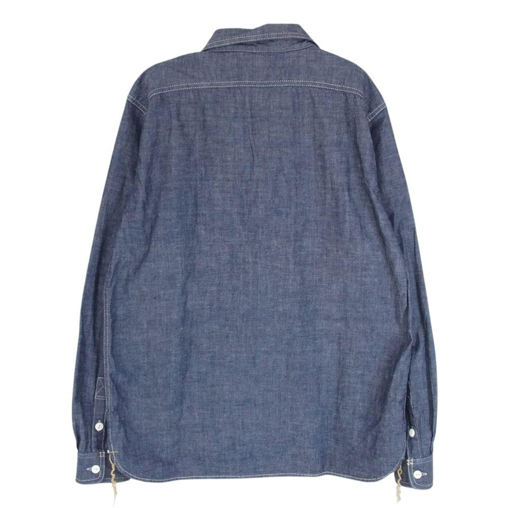 エイトジー シャンブレー ワーク 長袖 シャツ インディゴブルー系 XL【中古】