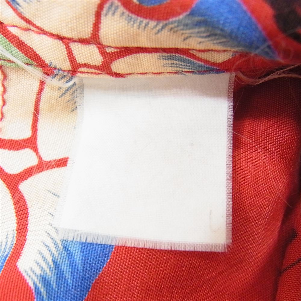 SUN SURF サンサーフ ハイビスカス 洋柄 アロハ ハワイアン 半袖 シャツ レッド系 サイズ表記無【中古】