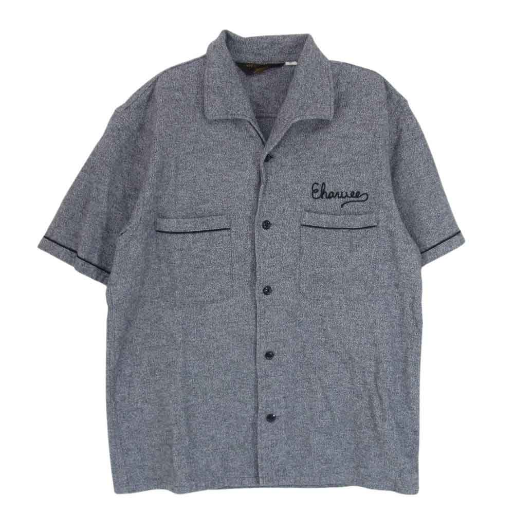 ウエストライド 胸ロープ刺繍 半袖 シャツ ブラック系 L【中古】