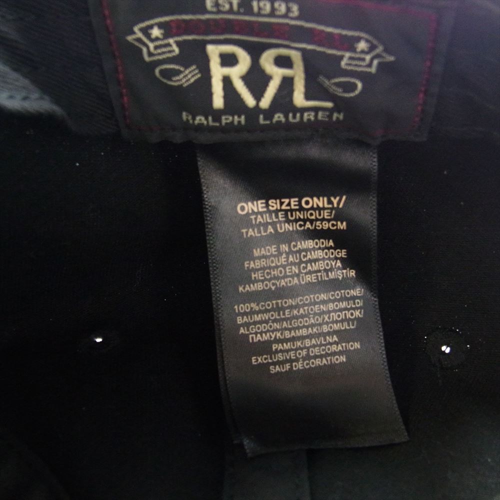 RRL ダブルアールエル ロゴ ツイル 6パネル キャップ 帽子 ブラック系【中古】
