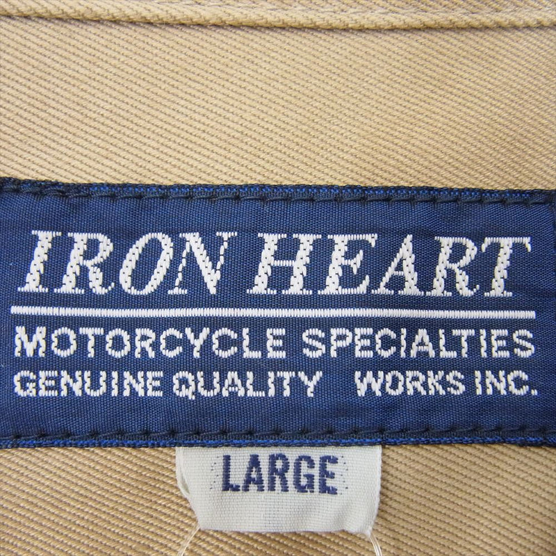 IRON HEART アイアンハート T/C Westpoint Work Shirt TCウエポン 半袖 ワーク シャツ カーキ ベージュ系 L【中古】