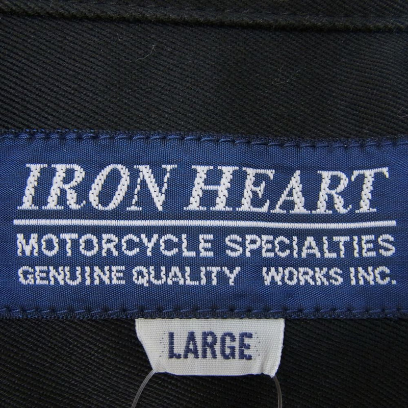 IRON HEART アイアンハート T/C Westpoint Work Shirt TCウエポン 半袖 ワーク シャツ ブラック ブラック系 L【中古】