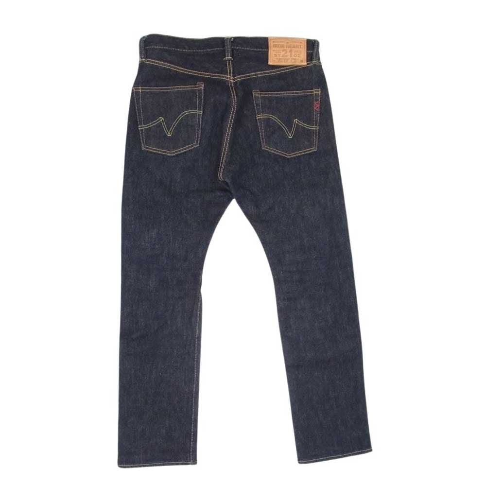 IRON HEART アイアンハート 555-SST 21oz セルビッチ ストレッチ スーパースリム ストレート デニム パンツ ジーンズ インディゴブルー系 32【中古】