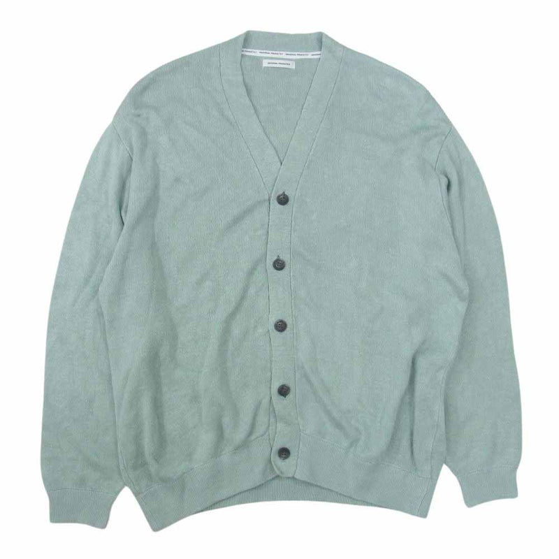 ユニバーサルプロダクツ 231-60202 HEMP KINT CARDIGAN SAGE ヘンプ リネン ニット カーディガン  グリーン系 2【中古】