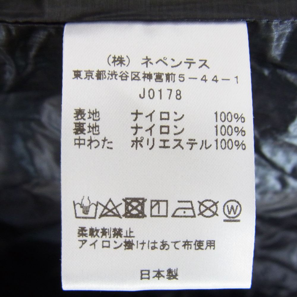 Needles ニードルス J0178 ナイロン キルティング ノーカラー 中綿 ブルゾン ジャケット ブラック系 M【中古】