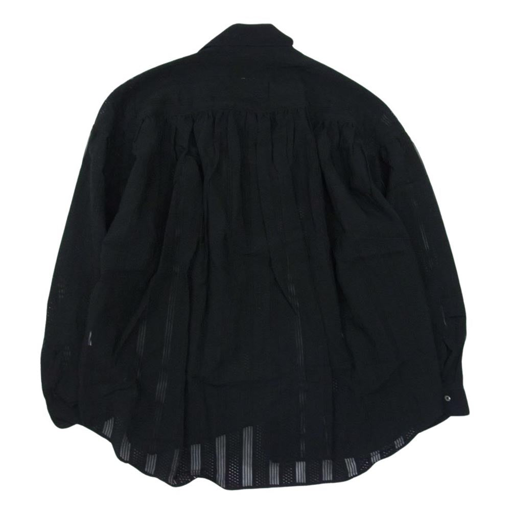 エーアイイー MR975 Painter Shirt バーンアウトストライプ ペインター 長袖 シャツ ブラック系 L【中古】