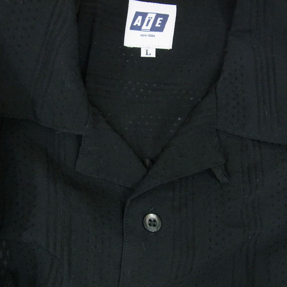 エーアイイー MR975 Painter Shirt バーンアウトストライプ ペインター 長袖 シャツ ブラック系 L【中古】