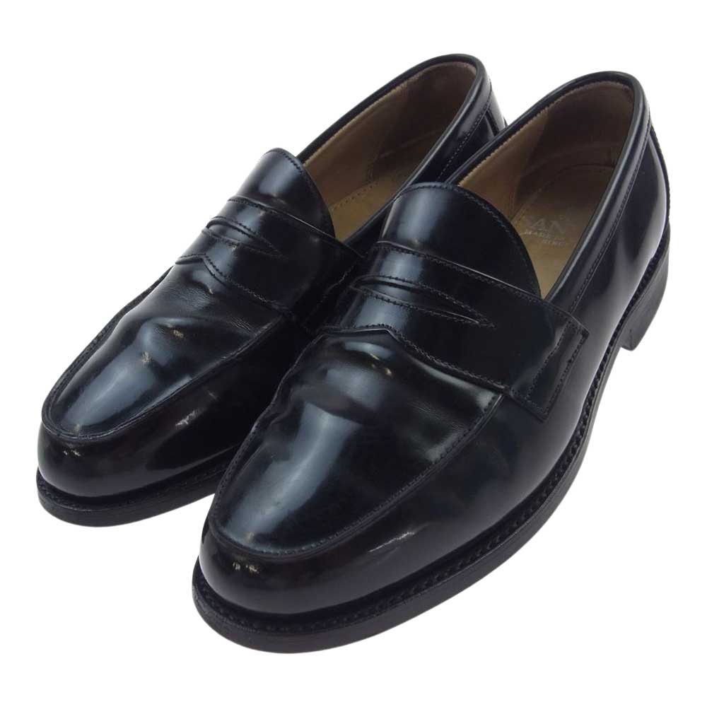 SANDERS サンダース 2314B BUTT SEAM LOAFER ブット シーム ローファー シューズ ブラック系 7.5【中古】