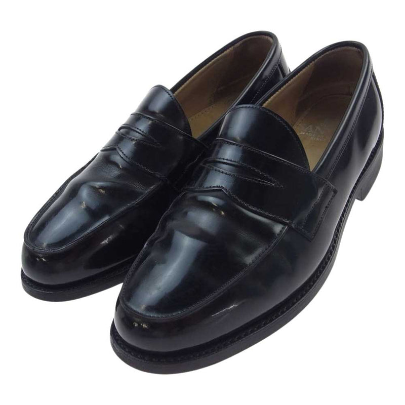 SANDERS サンダース 2314B BUTT SEAM LOAFER ブット シーム ローファー シューズ ブラック系 7.5【中古】