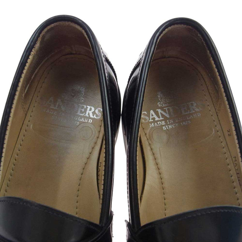 SANDERS サンダース 2314B BUTT SEAM LOAFER ブット シーム ローファー シューズ ブラック系 7.5【中古】