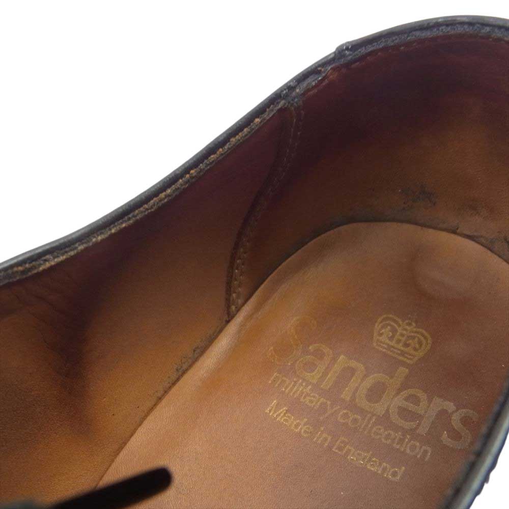 SANDERS サンダース 2324B Military Punched Cap Oxford ミリタリー パンチド キャップ オックスフォード シューズ ブラック系 6.5【中古】