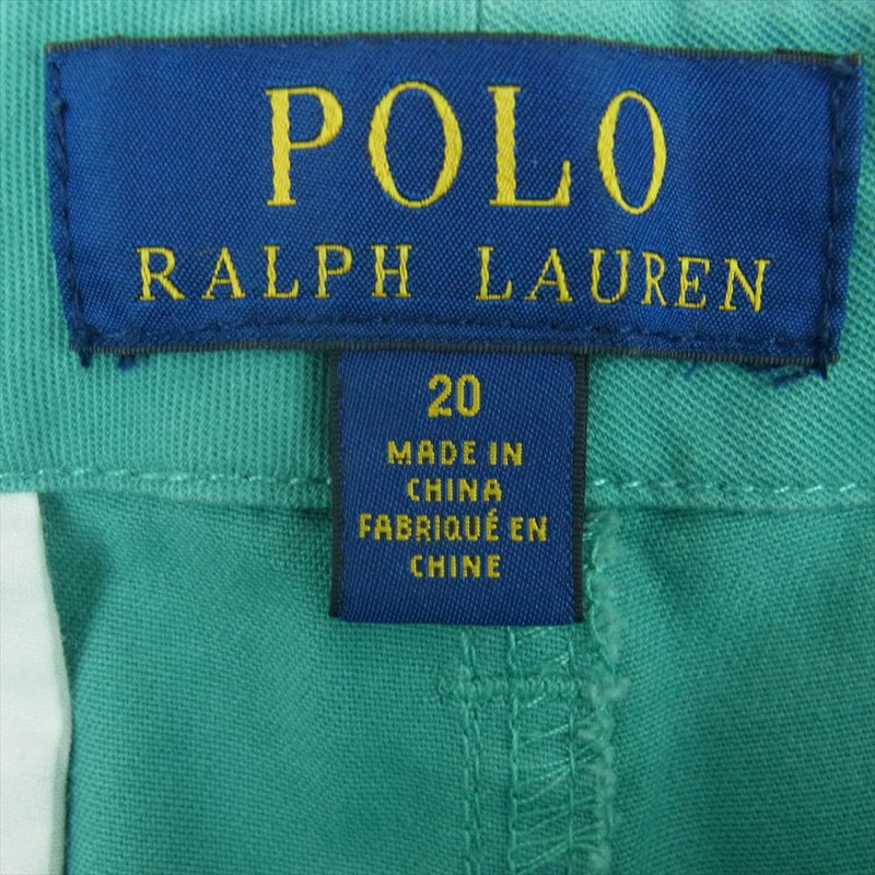 POLO RALPH LAUREN ポロ・ラルフローレン STRETCH CLASSIC FIT ストレッチ クラシックフィット フィッシュエンブロイダリー 刺繍 ショーツ ハーフ パンツ ライトグリーン系 ライトブルー系 青緑系 20【中古】