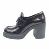 PRADA プラダ 三角ロゴ トライアングルロゴプレート ヒール ローファー シューズ ブラック系 35【中古】
