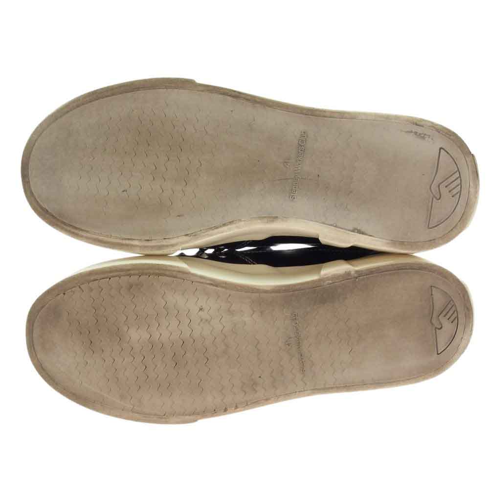 JUNYA WATANABE COMME des GARCONS MAN ジュンヤワタナベコムデギャルソンマン WK-K106-001 Stepney Workers Club SWC ステファニーワーカーズクラブ Wネーム スタッズ レザー ローカット スリッポン スニーカー ブラック系 26cm【中古】