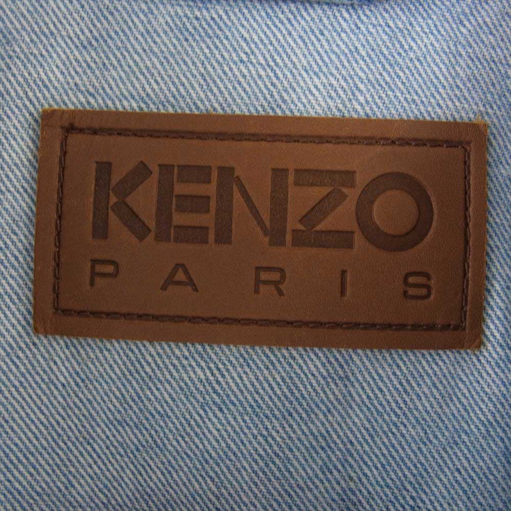 KENZO ケンゾー 22AW FC65DV3019GI TRUCKER DENIM JACKET ポピープリント スカイブルー トラッカー デニムジャケット インディゴブルー系 L【新古品】【未使用】【中古】